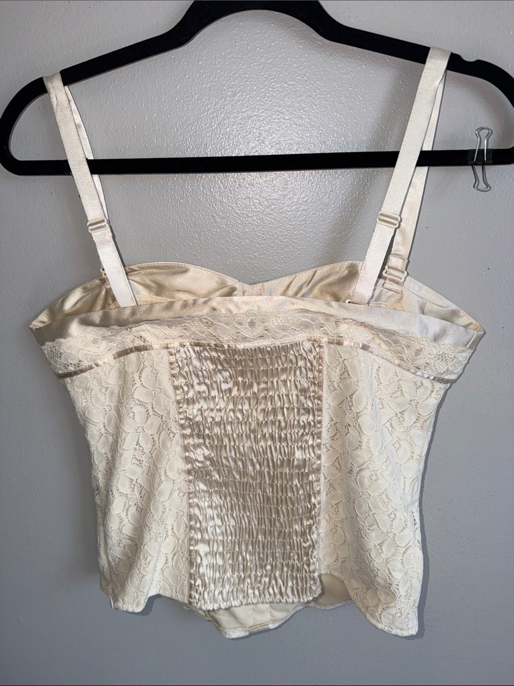 Apt 9 Size MIvory Lace Corset Top - Satin Trim - Picture 3 of 4